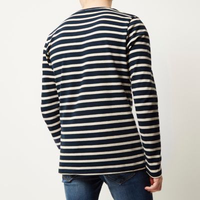 Navy Only & Sons stripe sweatshirt